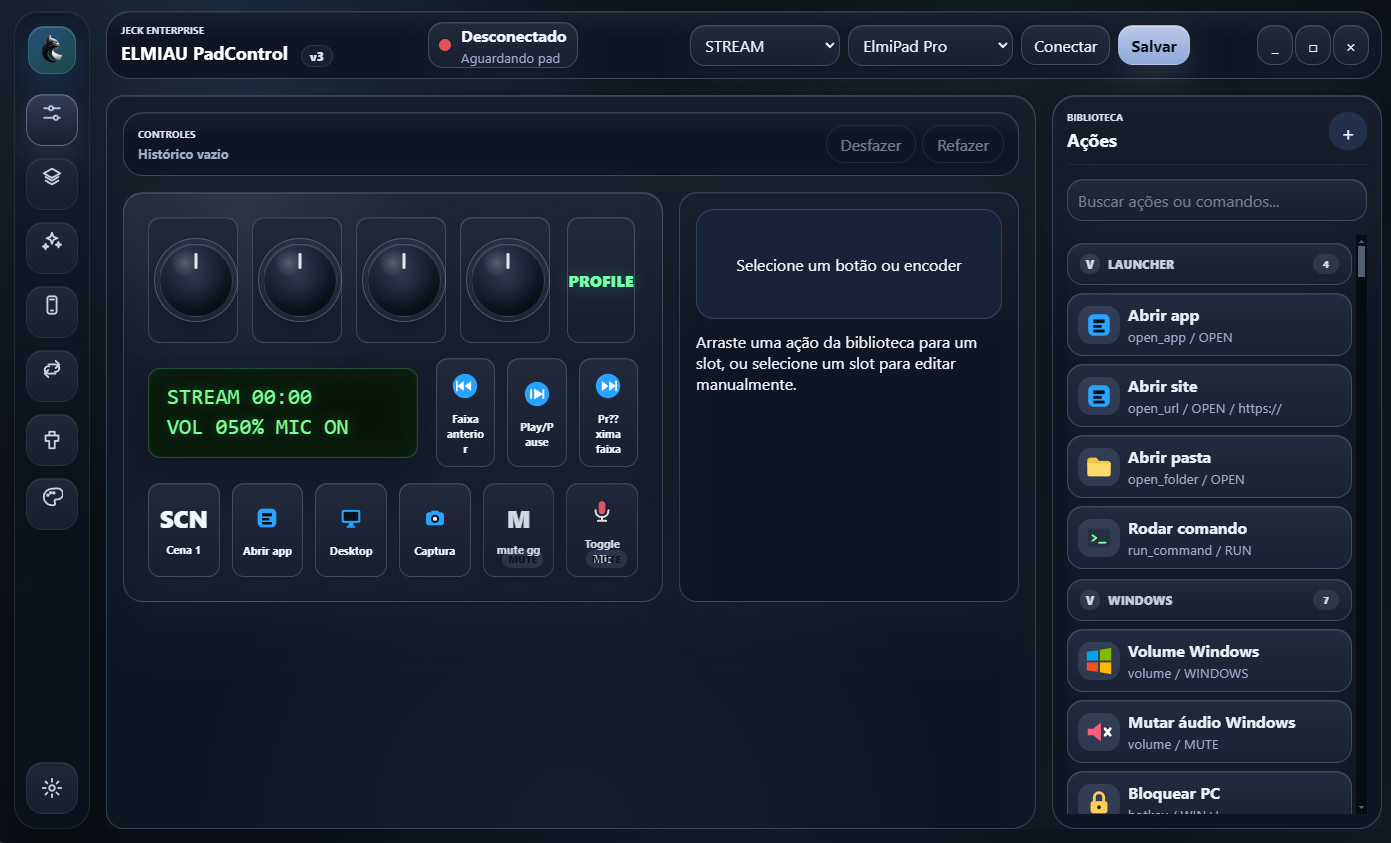 Interface do ELMIAU PadControl